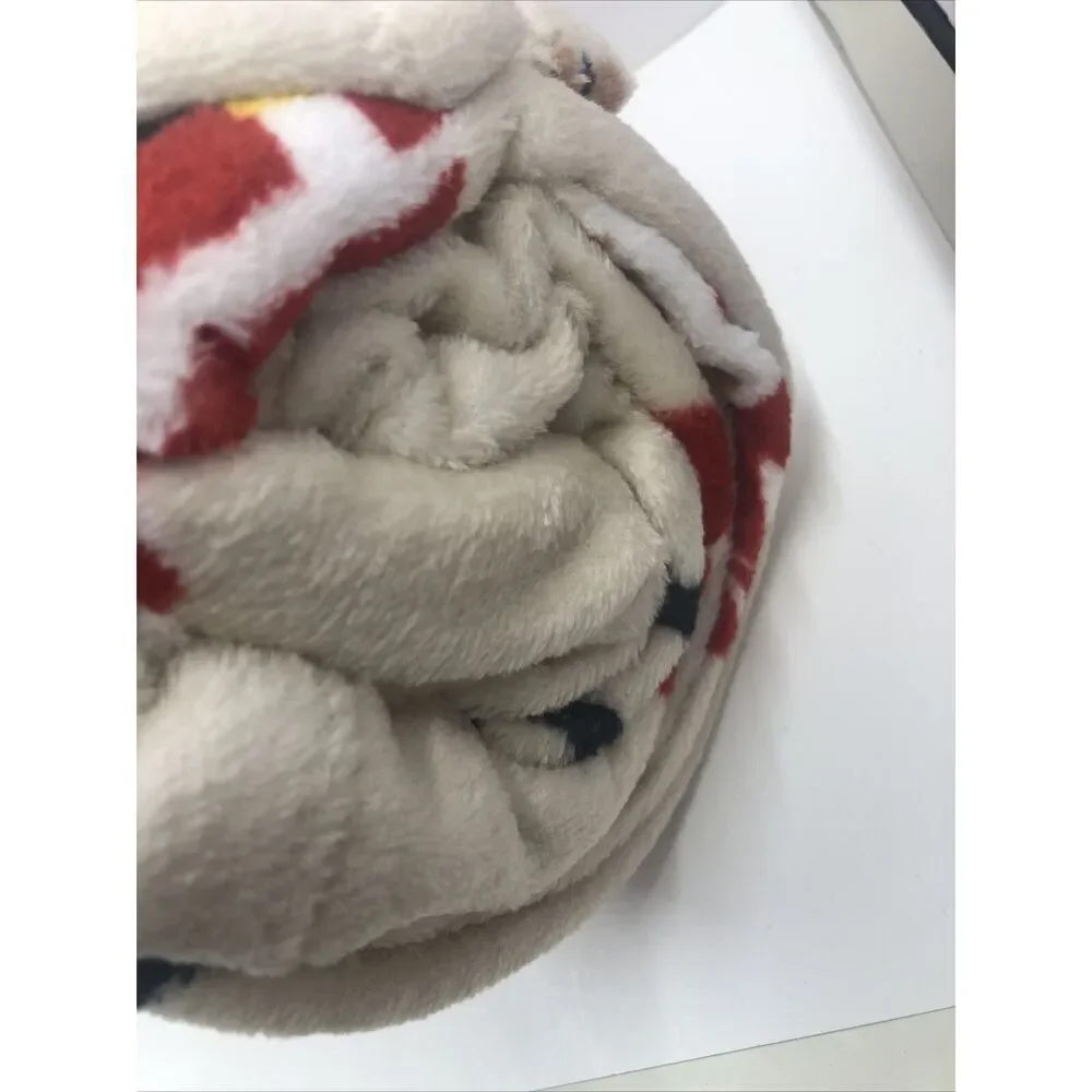 Holiday Time All Over Santas  Plush Throw 50 In X 60 In